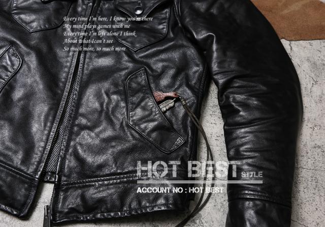 1.2mm カウハイド 復刻40年代 アビエイタースタイル メンズ 革ジャン レザージャケット オイルワックスレザー 牛革