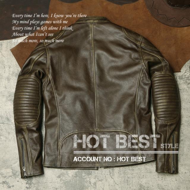 1.2mm 茶芯カウハイド 50年代 パテッド シングルライダース メンズ 革ジャン レザージャケット PADDED タンニンなめし 牛革