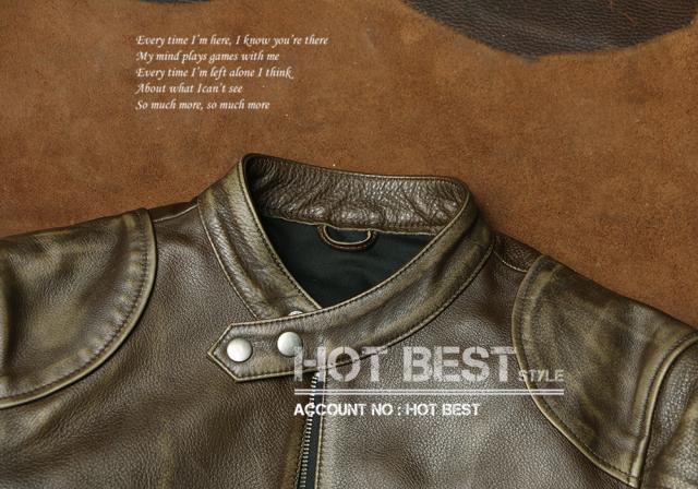 1.2mm 茶芯カウハイド 50年代 パテッド シングルライダース メンズ 革ジャン レザージャケット PADDED タンニンなめし 牛革