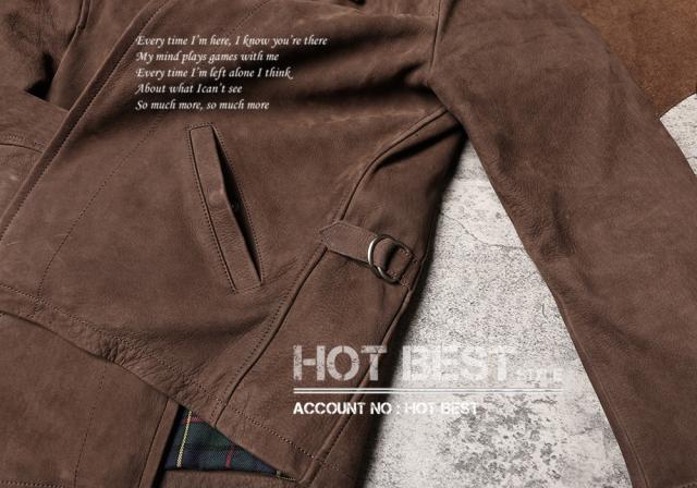 1.2mm カウスエード 復刻30年代スタイル シングルライダース メンズ 革ジャン レザージャケット ウォッシュ加工 ヴィンテージ 牛革