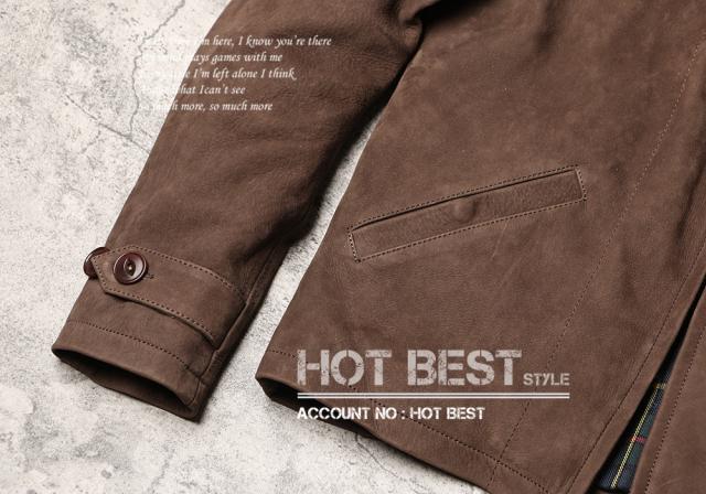 1.2mm カウスエード 復刻30年代スタイル シングルライダース メンズ 革ジャン レザージャケット ウォッシュ加工 ヴィンテージ 牛革