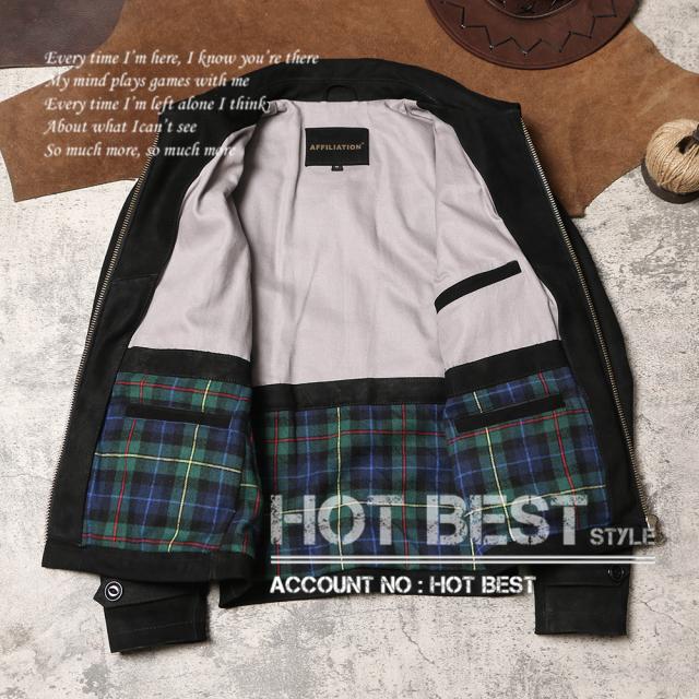 1.2mm カウスエード 復刻30年代スタイル シングルライダース メンズ 革ジャン レザージャケット ウォッシュ加工 ヴィンテージ 牛革