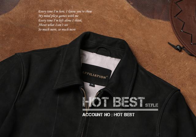 1.2mm カウスエード 復刻30年代スタイル シングルライダース メンズ 革ジャン レザージャケット ウォッシュ加工 ヴィンテージ 牛革