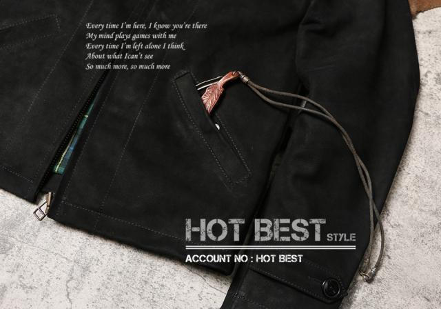 1.2mm カウスエード 復刻30年代スタイル シングルライダース メンズ 革ジャン レザージャケット ウォッシュ加工 ヴィンテージ 牛革