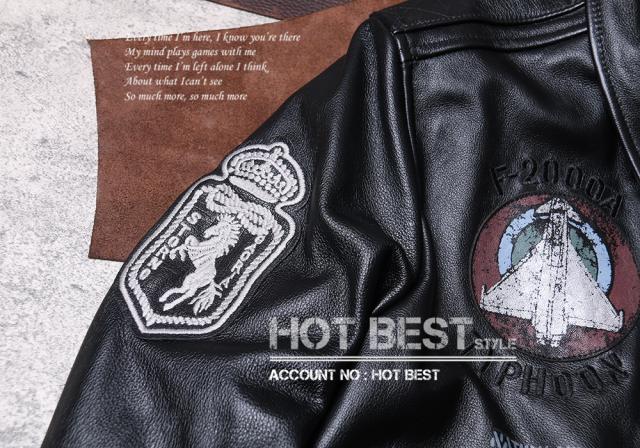 1.0mm カウハイド 復刻40年代 USAF TYPE A-2 刺繍 メンズ 革ジャン フライトジャケット イタリアンレザー 牛革