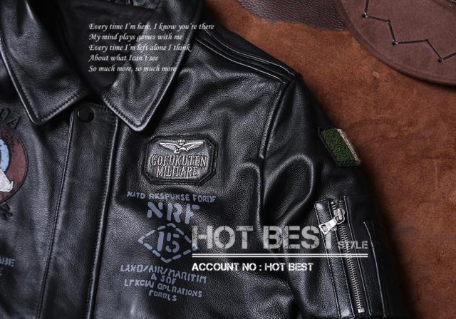 1.0mm カウハイド 復刻40年代 USAF TYPE A-2 刺繍 メンズ 革ジャン フライトジャケット イタリアンレザー 牛革