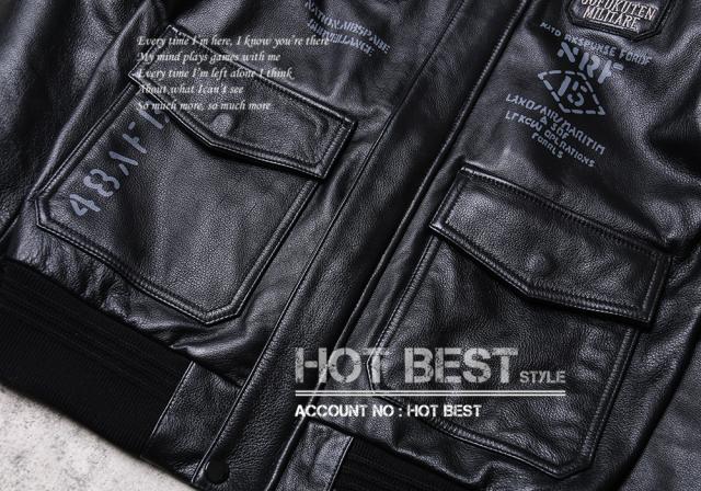 1.0mm カウハイド 復刻40年代 USAF TYPE A-2 刺繍 メンズ 革ジャン フライトジャケット イタリアンレザー 牛革