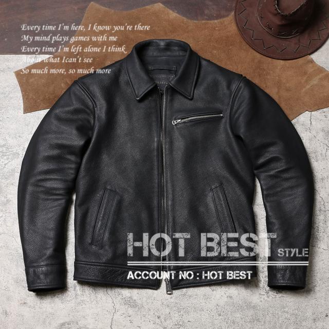 1.2mm カウハイド 30年代スタイル シングルライダース メンズ 革ジャン レザージャケット トスカーナ植物鞣し革 牛革