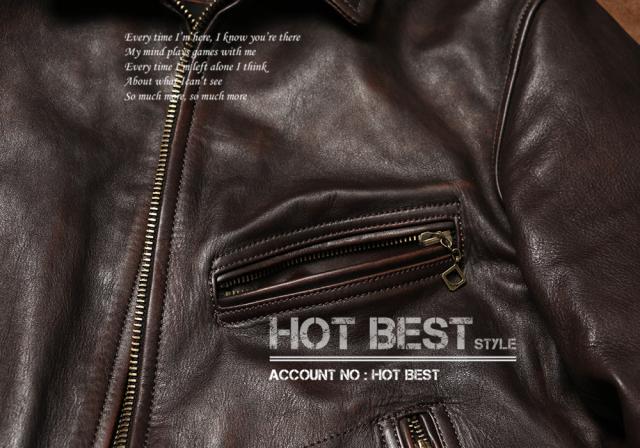 1.1mm 茶芯カウハイド 30年代 トラッカースタイル メンズ 革ジャン シングルライダース レザージャケット 牛革