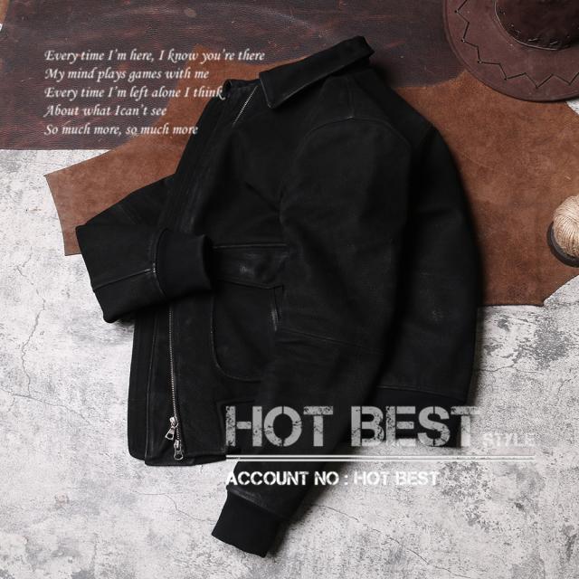 1.0mm カウハイド 復刻30年代 USAF TYPE A-2 フライトジャケット メンズ 革ジャン 染料仕上げ ウォッシュ加工 ヴィンテージ 牛革