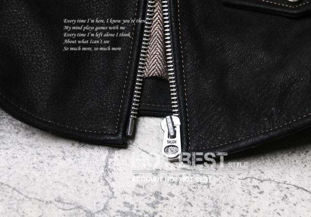 1.0mm カウハイド 50年代 パテッド シングルライダース レザージャケット トスカーナ植物鞣し ウォッシュ加工 ヴィンテージ 牛革