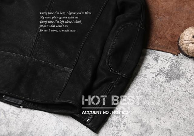 1.0mm カウハイド 50年代 パテッド シングルライダース レザージャケット トスカーナ植物鞣し ウォッシュ加工 ヴィンテージ 牛革