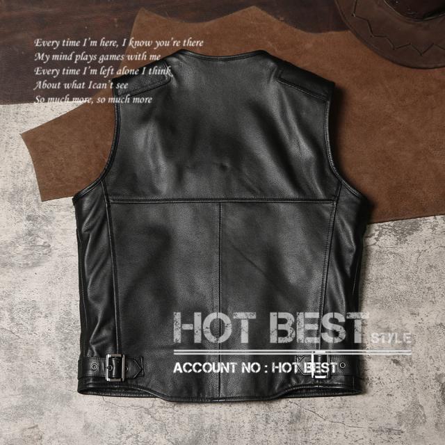 0.7mm カウハイド 本革 メンズ レザーベスト 本革ベスト 皮ベスト ジレ レザージャケット 牛革