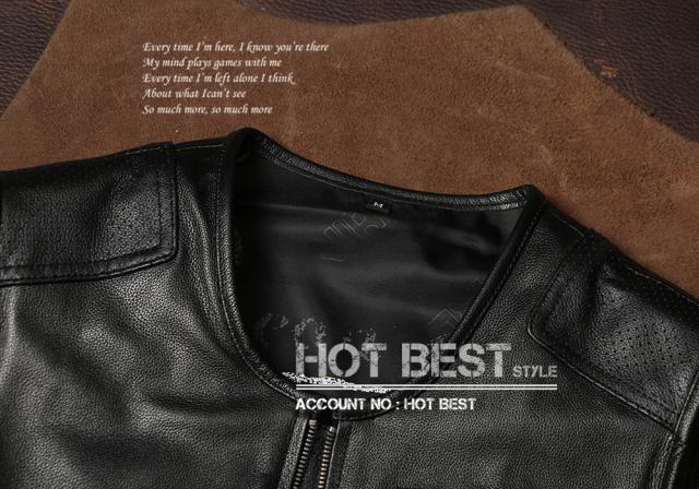 0.7mm カウハイド 本革 メンズ レザーベスト 本革ベスト 皮ベスト ジレ レザージャケット 牛革