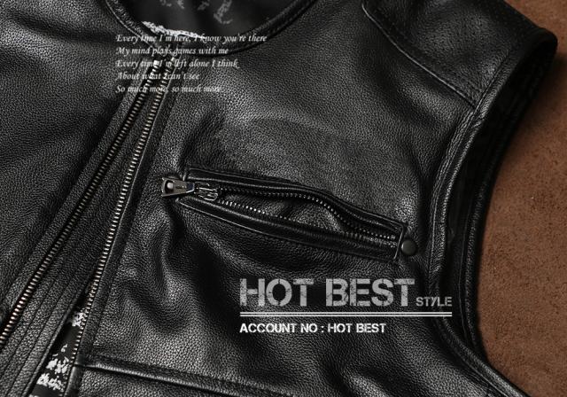 0.7mm カウハイド 本革 メンズ レザーベスト 本革ベスト 皮ベスト ジレ レザージャケット 牛革