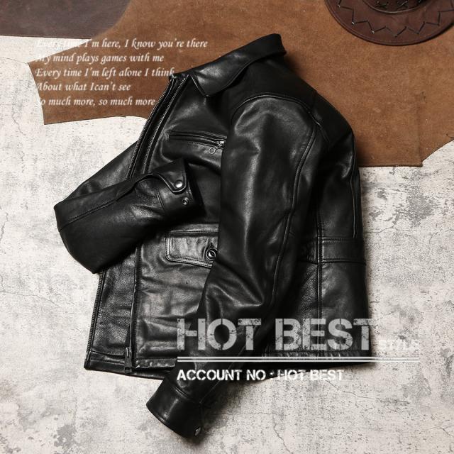 0.8mm ゴートスキン 20年代 ニュースマンコート レザージャケット メンズ 革ジャン カーコート ブレーキマン オイルレザー ヤギ 山羊革