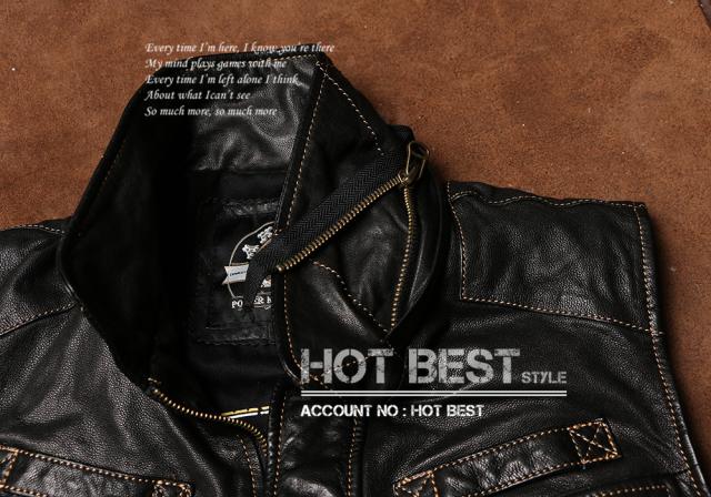 0.6mm ゴートスキン 本革 ウォッシュ加工 メンズ レザーベスト 本革ベスト 皮ベスト ジレ レザージャケット ヤギ 山羊革