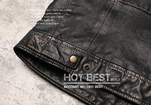 0.6mm ゴートスキン 本革 ウォッシュ加工 メンズ レザーベスト 本革ベスト 皮ベスト ジレ レザージャケット ヤギ 山羊革