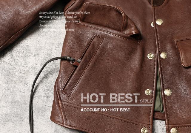 1.0mm ゴートスキン 復刻20年代 A-1タイプ コサックジャケット ボンバー フライト ショール カラー オイルレザー ヤギ 山羊革