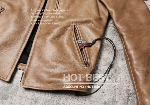 最高峰 1.7mm カウハイド 50年代 パテッド シングルライダース レザージャケット メンズ 革ジャン トスカーナ植物鞣し 牛革