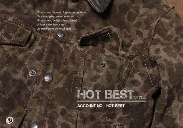 1.0mm カウハイド 50年代 サードタイプ Gジャン 557 3rd  ライダース 迷彩 レザージャケット 牛革