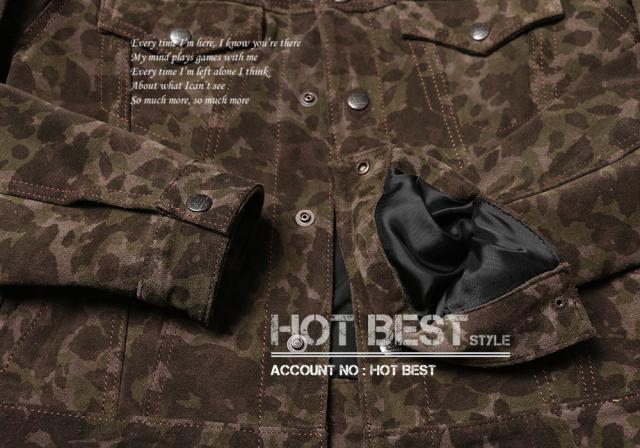 1.0mm カウハイド 50年代 サードタイプ Gジャン 557 3rd  ライダース 迷彩 レザージャケット 牛革