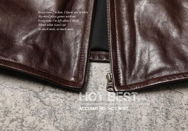 0.8mm ゴートスキン 30年代スタイル シングルライダース メンズ 革ジャン レザージャケット オイルワックスレザー ヤギ 山羊革