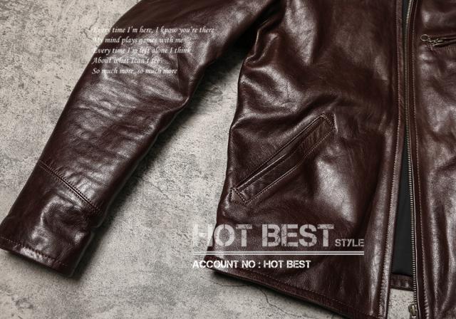 0.8mm ゴートスキン 30年代スタイル シングルライダース メンズ 革ジャン レザージャケット オイルワックスレザー ヤギ 山羊革