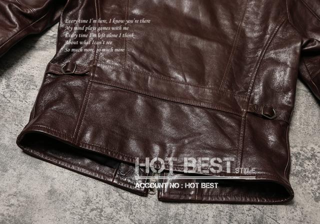 0.8mm ゴートスキン 30年代スタイル シングルライダース メンズ 革ジャン レザージャケット オイルワックスレザー ヤギ 山羊革