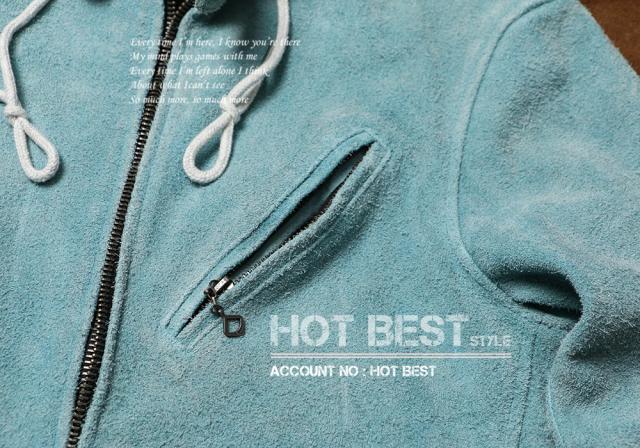 1.0mm カウスエード フーデッドパーカー レザージャケット ヴィンテージ加工 フード取外し可 ボマー ボンバー ライダース 牛革