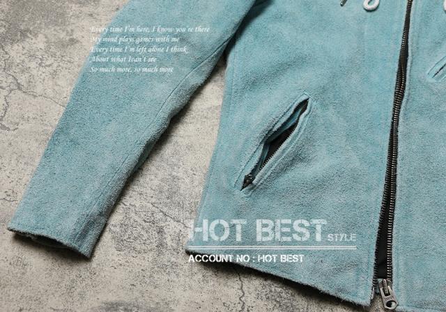 1.0mm カウスエード フーデッドパーカー レザージャケット ヴィンテージ加工 フード取外し可 ボマー ボンバー ライダース 牛革