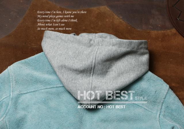 1.0mm カウスエード フーデッドパーカー レザージャケット ヴィンテージ加工 フード取外し可 ボマー ボンバー ライダース 牛革