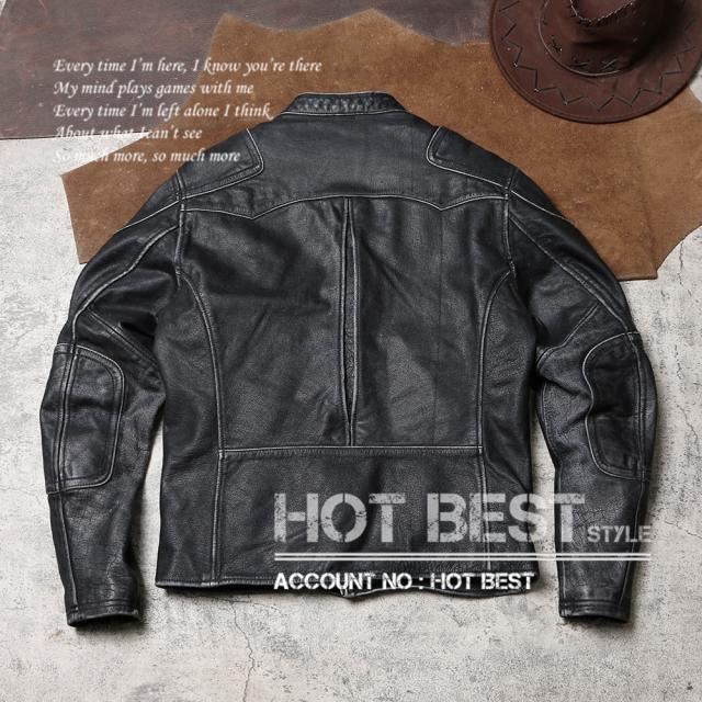 1.0mm カウハイド 50年代 パテッド シングルライダース ウォッシュ加工 ヴィンテージ メンズ 革ジャン レザージャケット 牛革