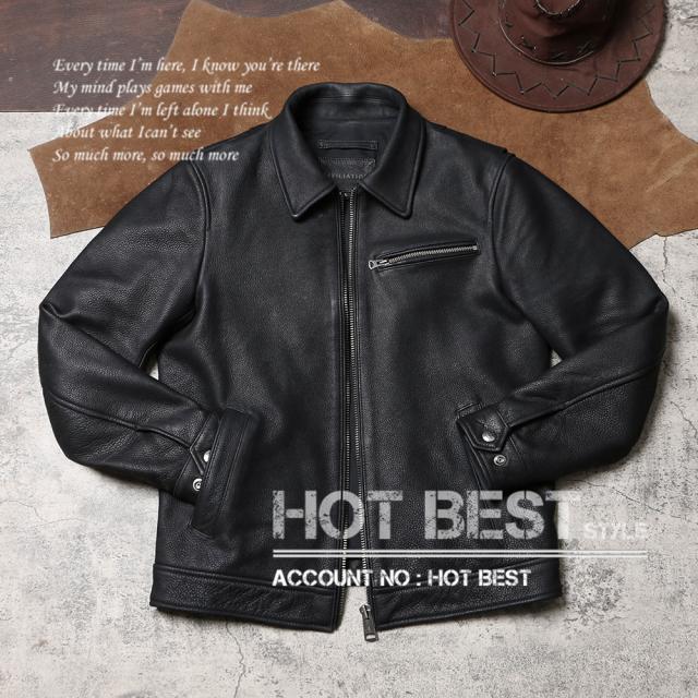 1.2mm カウハイド 30年代 トラッカースタイル ウォッシュ加工 シングルライダース レザージャケット 牛革