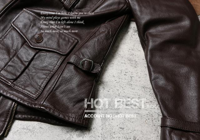 1.1mm カウハイド 復刻50年代スタイル タイト メンズ 革ジャン サファリジャケット イタリアンレザー 牛革