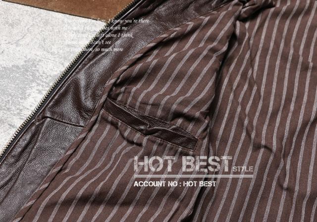 1.1mm カウハイド 復刻50年代スタイル タイト メンズ 革ジャン サファリジャケット イタリアンレザー 牛革