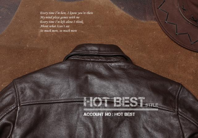 1.1mm カウハイド 復刻50年代スタイル タイト メンズ 革ジャン サファリジャケット イタリアンレザー 牛革