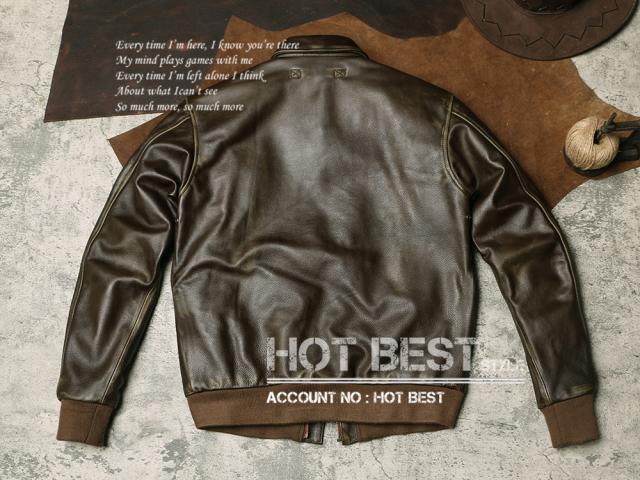 1.0mm カウハイド 復刻30年代 USAF TYPE A-2 フライトジャケット メンズ 革ジャン ヴィンテージ加工 染料仕上げ 牛革