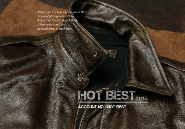 1.0mm カウハイド 復刻30年代 USAF TYPE A-2 フライトジャケット メンズ 革ジャン ヴィンテージ加工 染料仕上げ 牛革