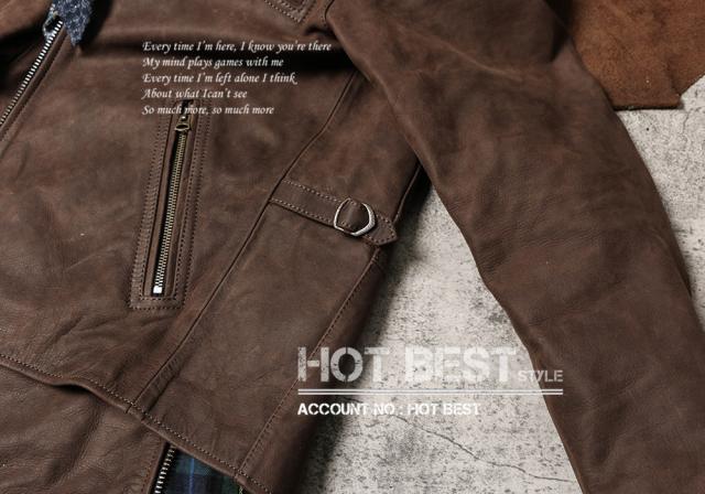 1.1mm カウハイド スタンダードスタイル シングル ライダース 牛革 レザージャケット 染料仕上げ 牛革