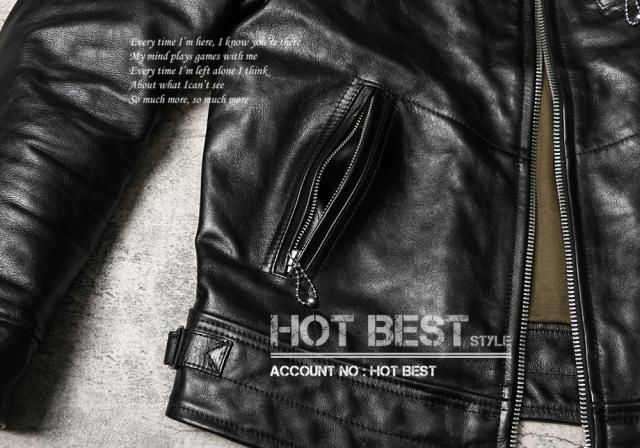 1.2mm 黒芯ホースハイド 30年代スタイル シングルライダース メンズ 革ジャン レザージャケット トスカーナ植物鞣し革 馬革