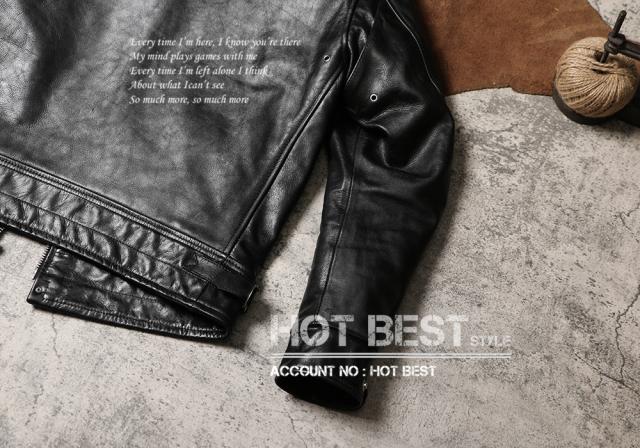 1.2mm 黒芯ホースハイド 30年代スタイル シングルライダース メンズ 革ジャン レザージャケット トスカーナ植物鞣し革 馬革