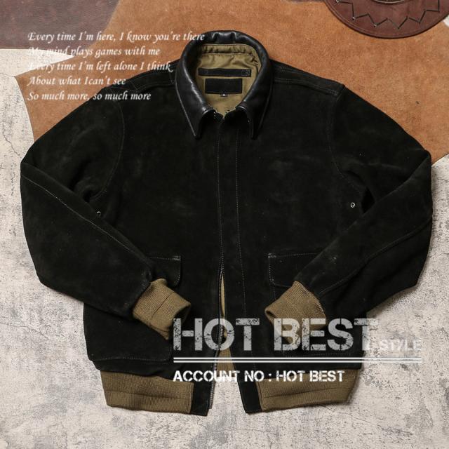 1.4mm カウスエード 復刻30年代 USAF TYPE A-2 フライトジャケット メンズ 革ジャン 染料仕上げ 牛革