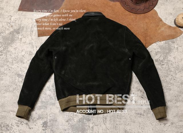 1.4mm カウスエード 復刻30年代 USAF TYPE A-2 フライトジャケット メンズ 革ジャン 染料仕上げ 牛革