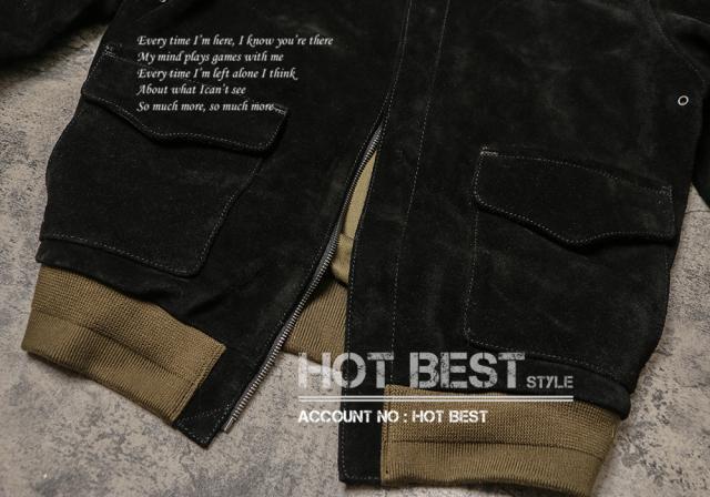 1.4mm カウスエード 復刻30年代 USAF TYPE A-2 フライトジャケット メンズ 革ジャン 染料仕上げ 牛革