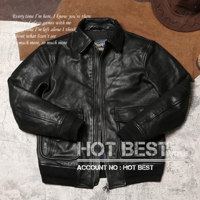 0.8mm ゴートスキン USAF TYPE A-2 1942モデル フライトジャケット メンズ 革ジャン タンニンなめし オイルレザー ヤギ 山羊革