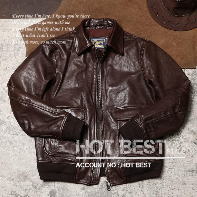 0.8mm ゴートスキン USAF TYPE A-2 1942モデル フライトジャケット メンズ 革ジャン タンニンなめし オイルレザー ヤギ 山羊革