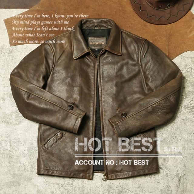 1.0mm カウハイド 復刻30年代スタイル シングルライダース メンズ 革ジャン レザージャケット 牛革