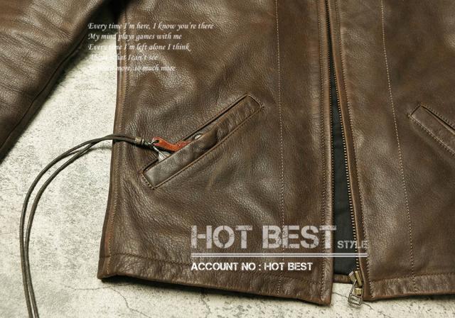 1.0mm カウハイド 復刻30年代スタイル シングルライダース メンズ 革ジャン レザージャケット 牛革