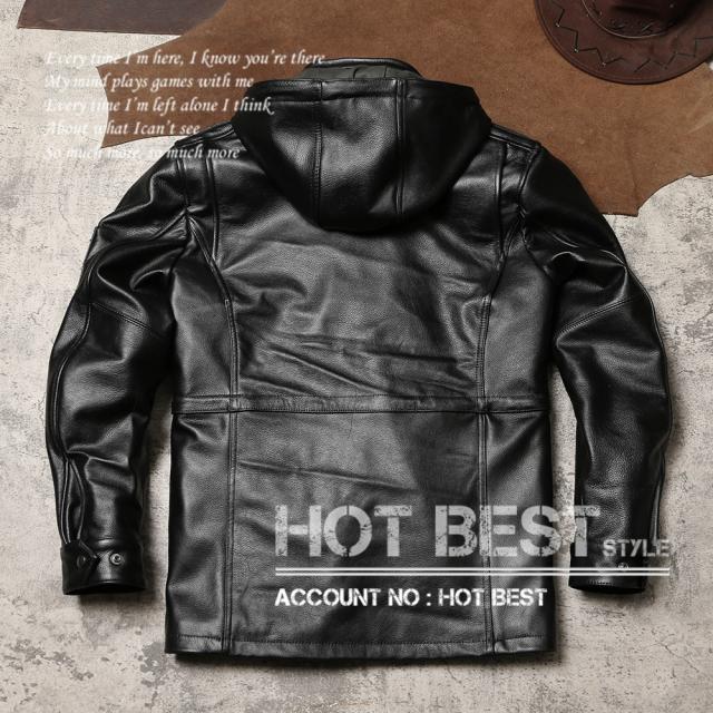 1.2mmカウハイド 復刻50年代スタイル M65 メンズ 革ジャン 中綿